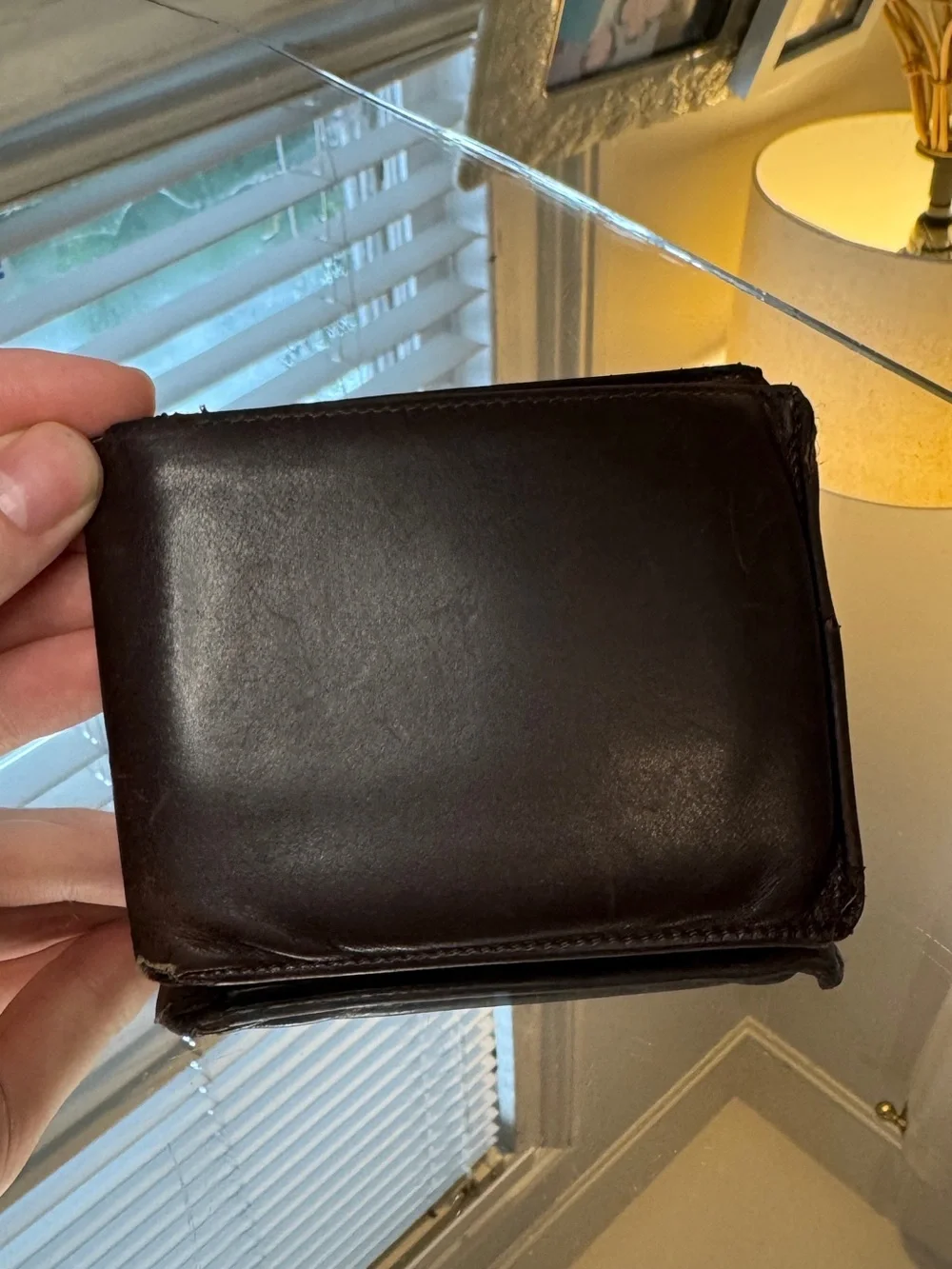 Vintage Coach Brown Leather Bifold Wallet Made in Italy *Heavy Wear